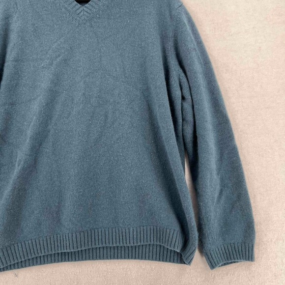 Banana Republic Sweater Mens Blue Cashmere V Neck Long Sleeve Size Large - Picture 3 of 8